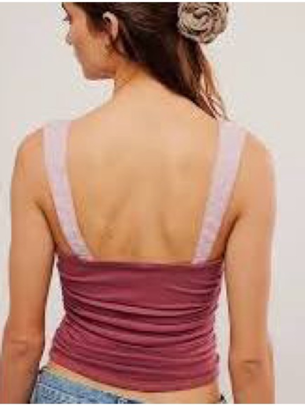 NWT / FREE PEOPLE 2 TONE TANK IN GINGER / size L - Picture 2 of 12